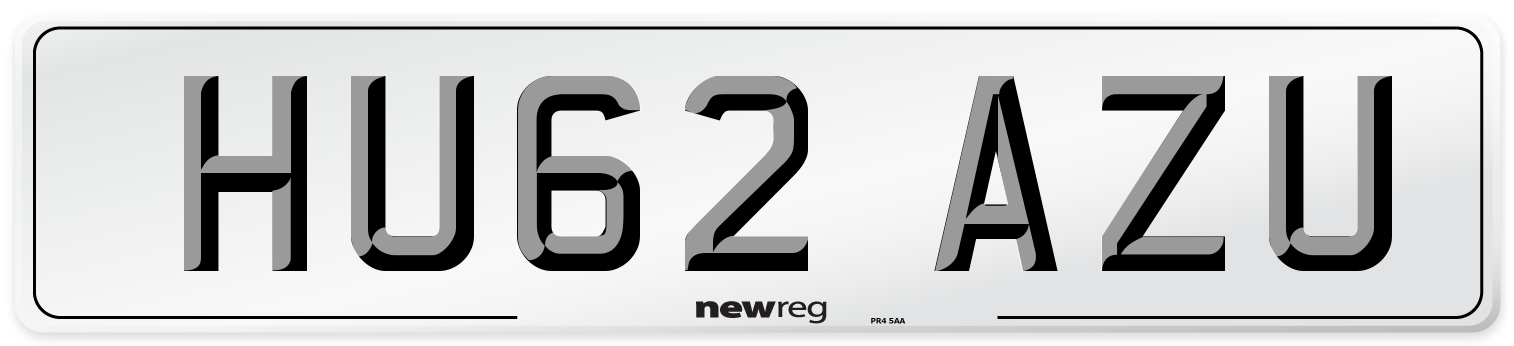 HU62 AZU Number Plate from New Reg